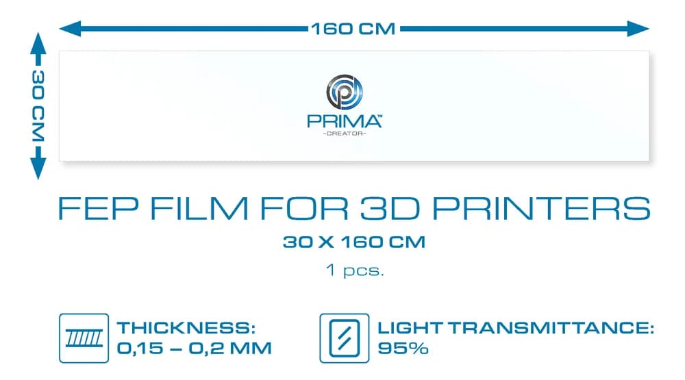 Imprimantă 3D PrimaCreator FEP Film Roll pentru 3D Printers – 30 x 160 cm — miniatură