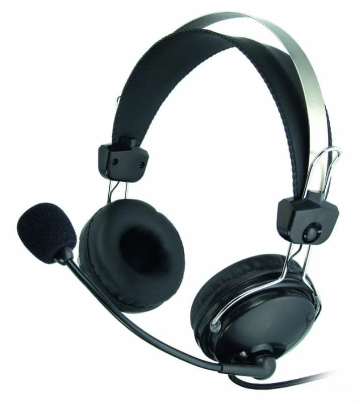 CASTI A4tech, "ComfortFIt", cu fir, standard, utilizare multimedia, microfon pe brat, conectare prin Jack 3.5 mm x 2, negru, "HS-7P"