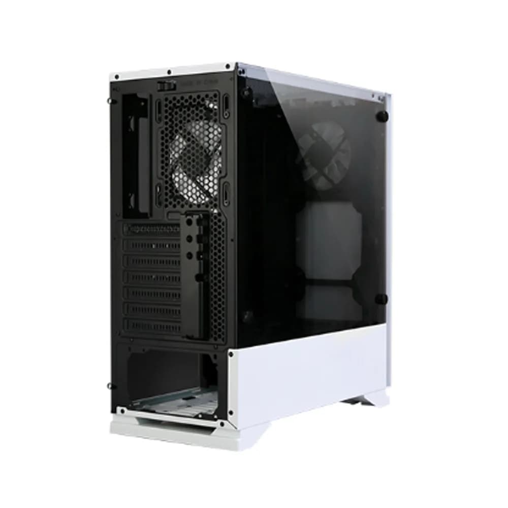 CARCASA Zalman "S5", middle tower, gaming, fara sursa, suporta 8xfan, 2xfan inclus, PSU shroud, USB 3.1 gen1 x 1, USB 2.0 x 2, audio+mic, 7 sloturi expansiune, alb, "S5 WHITE" — miniatură