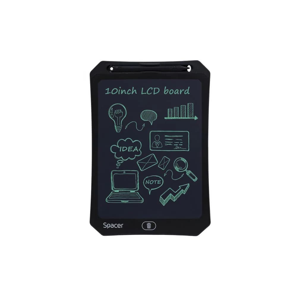 TABLETA LED SPACER pentru scris si desenat, interactiva, e-learning, 10 display, black, baterie CR2025 "SPTB-LED-10"