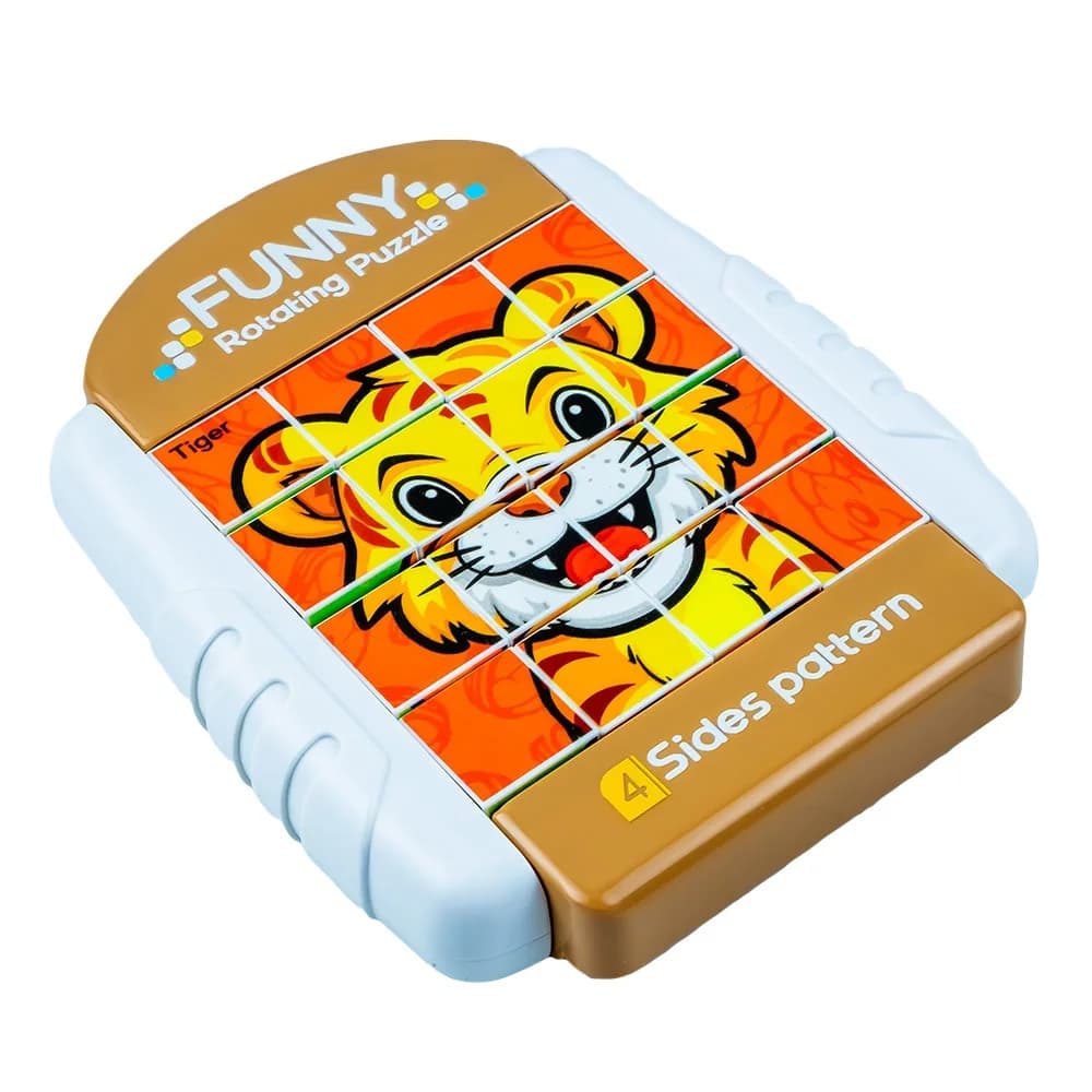 Puzzle educativ, cu 4 fete, Animale — miniatură