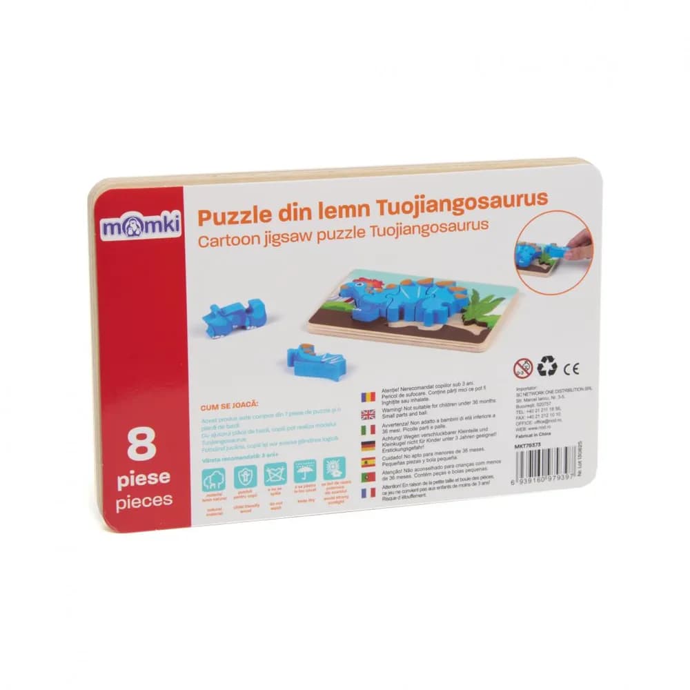 PUZZLE DIN LEMN TUOJIANGOSAURUS, 8 PIESE, MOMKI — miniatură