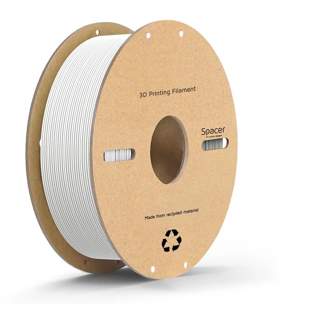 FILAMENT Spacer pt. imprimanta 3D - PETG, 1.75mm diamentru, 1Kg / bobina, topire 225-255 grC, white, "SPPF-3DP-PETG1.75-01-WH"