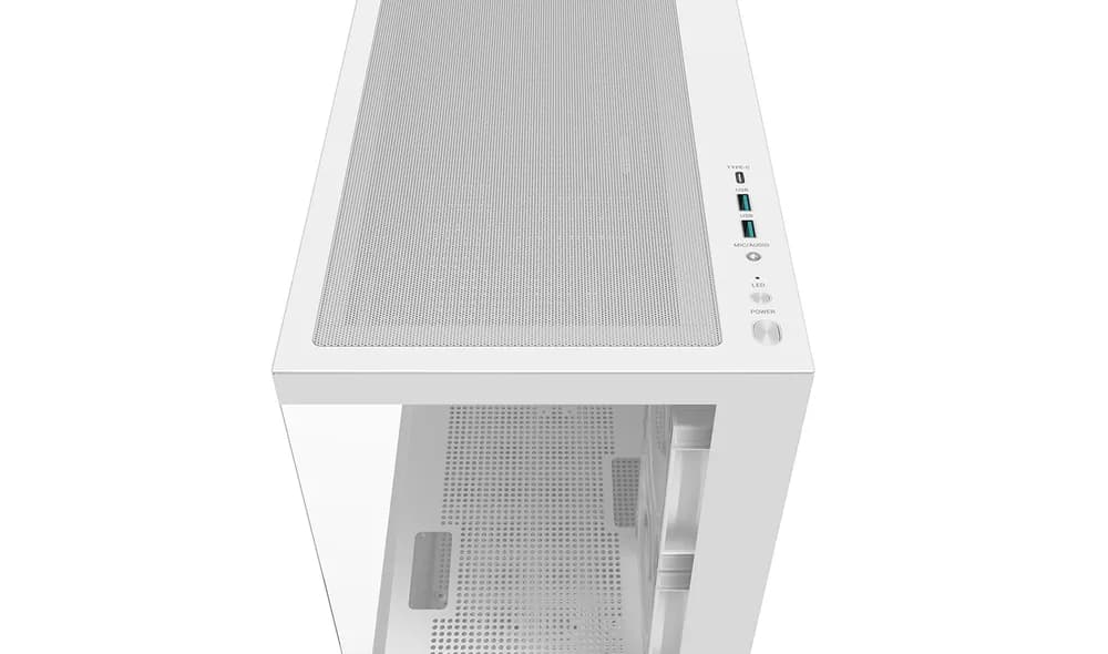 CARCASA DeepCool "CG380 Wh", middle tower, gaming, fara sursa, suporta 9xfan, 3xfan inclus, PSU shroud, USB Type-C x 2, USB 3.2 gen 1 x 2, audio+mic, 5 sloturi expansiune, alb, "R-CG380-WHAGM3-G" — miniatură