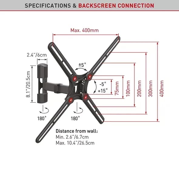 Suport TV de perete, Barkan BM331, Fix, 13"- 65", VESA 400 x 400 mm, suporta pana la 40kg, negru — miniatură