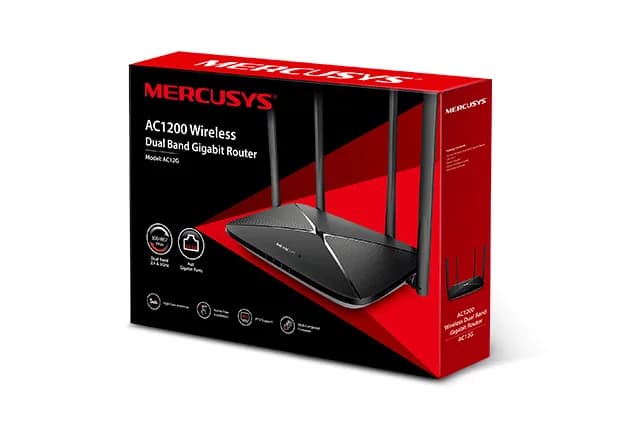 ROUTER MERCUSYS wireless 1200Mbps, 3 porturi 10/100/1000Mbps, Dual Band AC1200 "AC12G" — miniatură