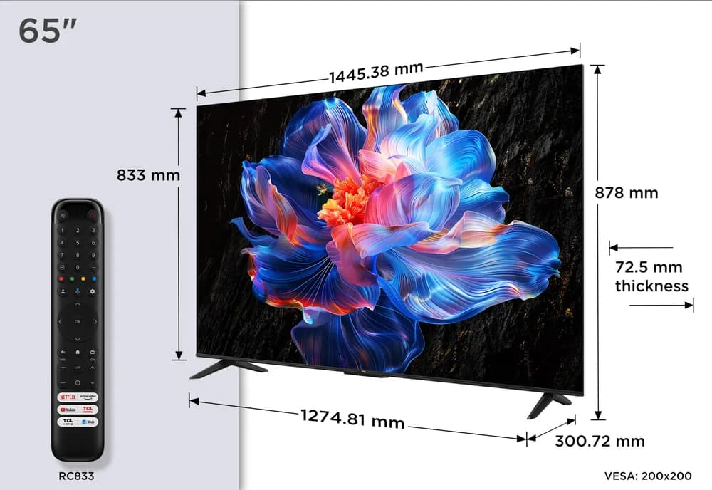Televizor LED TCL 165 cm (65") 65P69K, Ultra HD 4K, Smart TV, WiFi, CI+ "65P69K" — miniatură