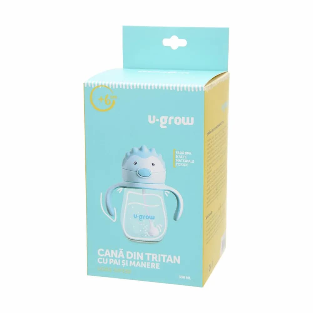 Cana cu pai si manere, tritan 330 ml, U-Grow — miniatură