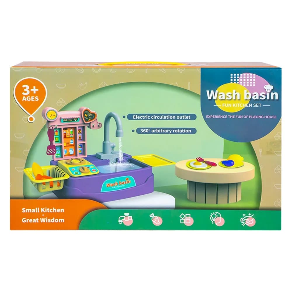 Play set bucatarie, 17 piese, cu baterii, 46x22x27 cm — miniatură