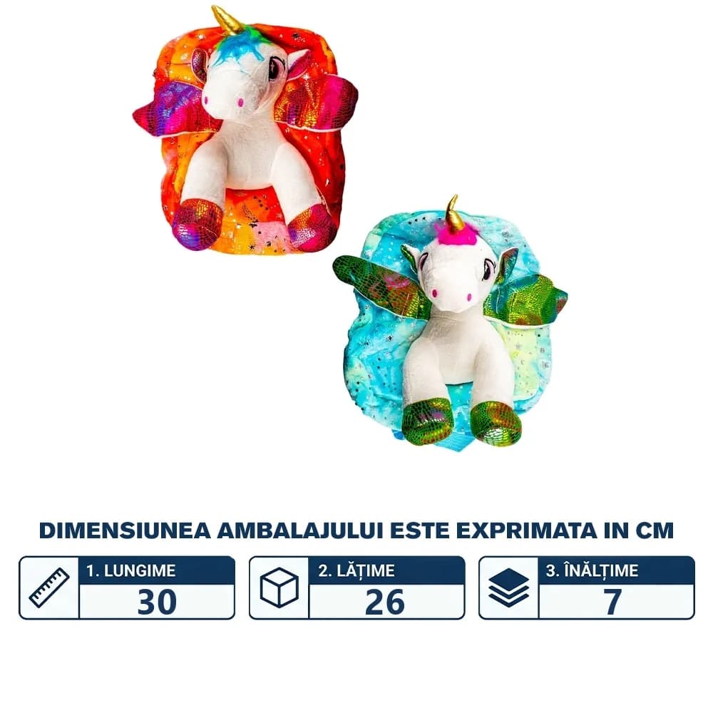 Ghiozdan din plus, Unicorn — miniatură