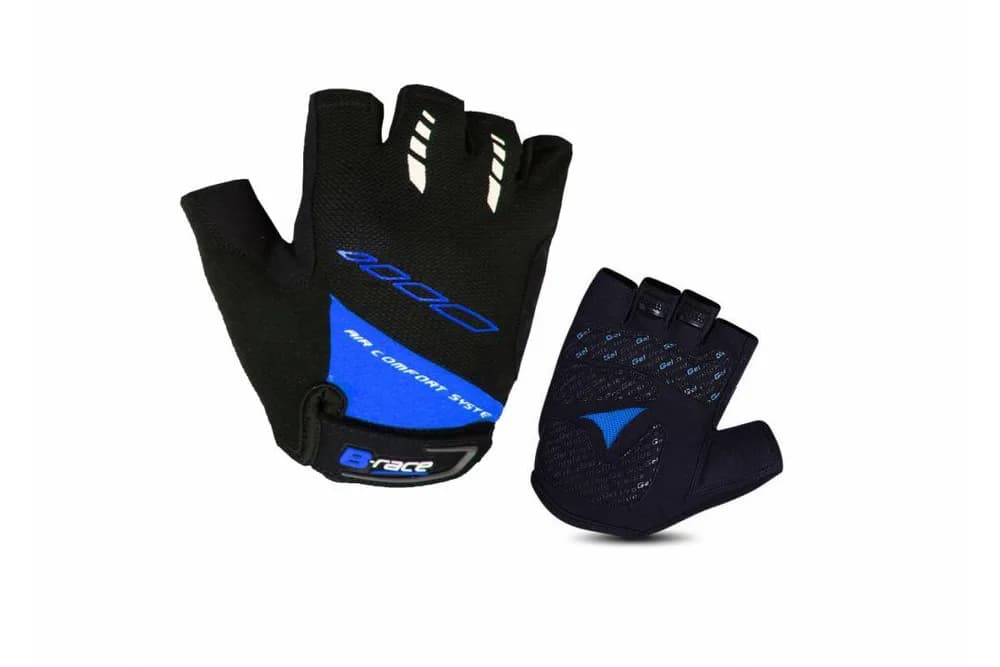 MANUSI B-RACE CU GEL NEGRU/ALBASTRU, M