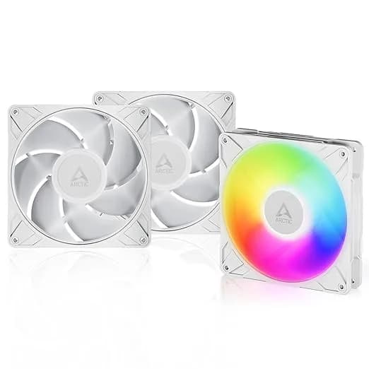 Set 3 ventilatoare Arctic "P14 Pro A-RGB", 140mm, 400 - 2500 rpm, FDB, 110 cfm, 4-Pin Fan Plug + 4-Pin Socket, RGB: 3-Pin A-RGB Plug + 3-Pin Socket, lungime cablu 400 mm + 80 mm Daisy-Chain, alb, "ACFAN00321A"