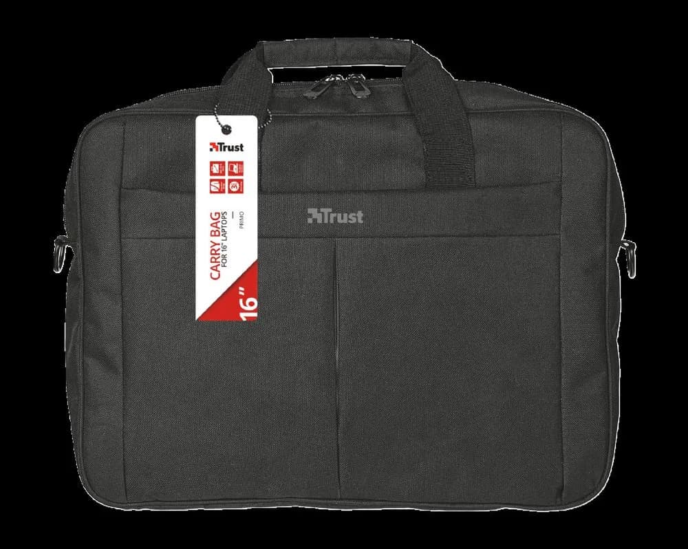 GEANTA & RUCSACURI TRUST, pt. notebook de max. 16 inch, 1 compartiment, buzunar frontal, poliester, negru, "TR-21551" — miniatură