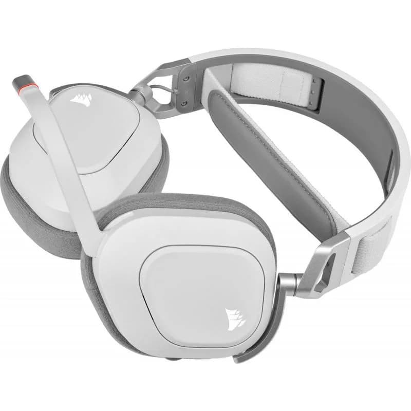 Casti Gaming Head-band Corsair HS80 RGB, Wireless, Alb — miniatură