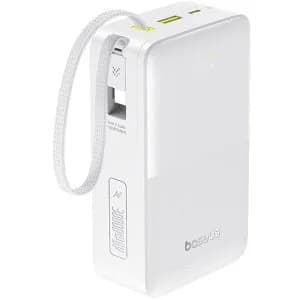 POWER BANK Baseus EnerFill FC51 Bipow 2 Pro Digital, capacitate 30000mAh 22.5W, 1 x USB, 1 x USB Type-C, cablu integrat USB Type-C, display, alb "E0028101" - 6932172698638