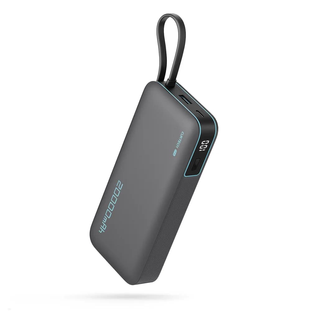 POWER BANK Cuktech CP25, 20000mAh, 55W, 1 x USB; 1 x USB Type-C, 1 x cablu USB Tpe-C integrat, digital display pt. status baterie, gri "CUKP200NGLDG"
