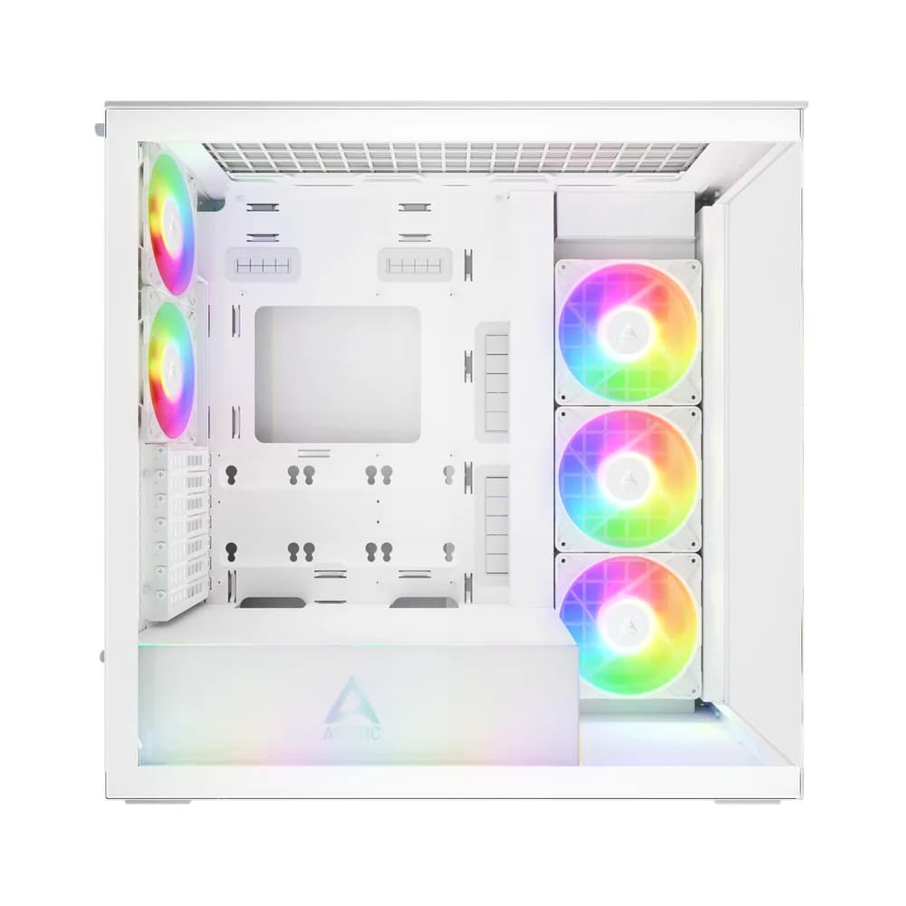 CARCASA Arctic "Xtender Wh", mid tower, max 8xfan, 3xP14 ProR ARGB si 2xP12Pro ARGB instalate, PSU shroud 24 LED ARGB, USB-C x 1, USB 3.2 x 2, audio+mic, 7 sloturi expans, alb, "ACPCC00014A" — miniatură