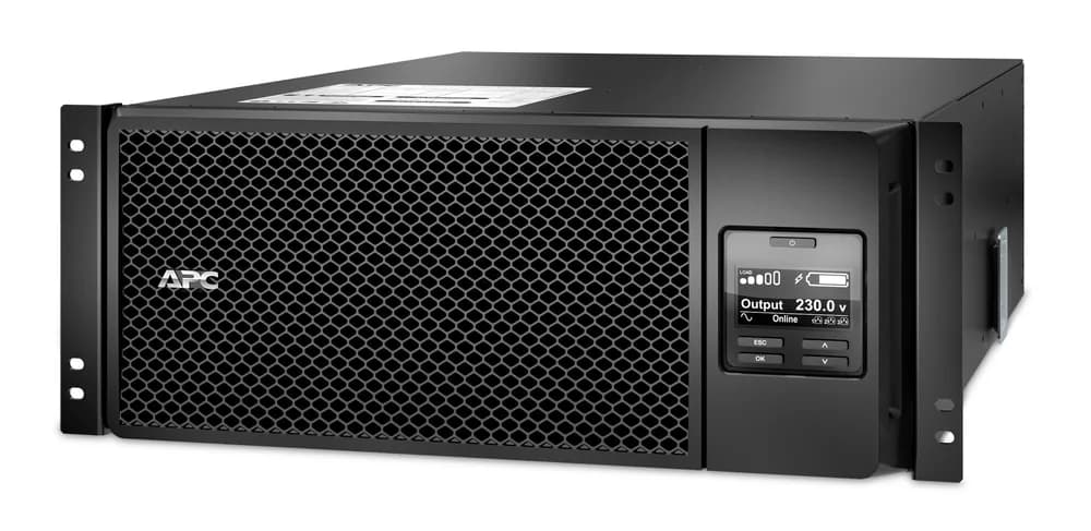 UPS APC,"Smart-UPS SRT",Online cu sinusoida pura,rack,6000VA / 6000W,AVR,IECx10,1xAPCRBC140,LCD,1-10 min.,"SRT6KRMXLI",prelungire garantie(WBEXTWAR1YR--05/WBEXTWAR3YR--05)