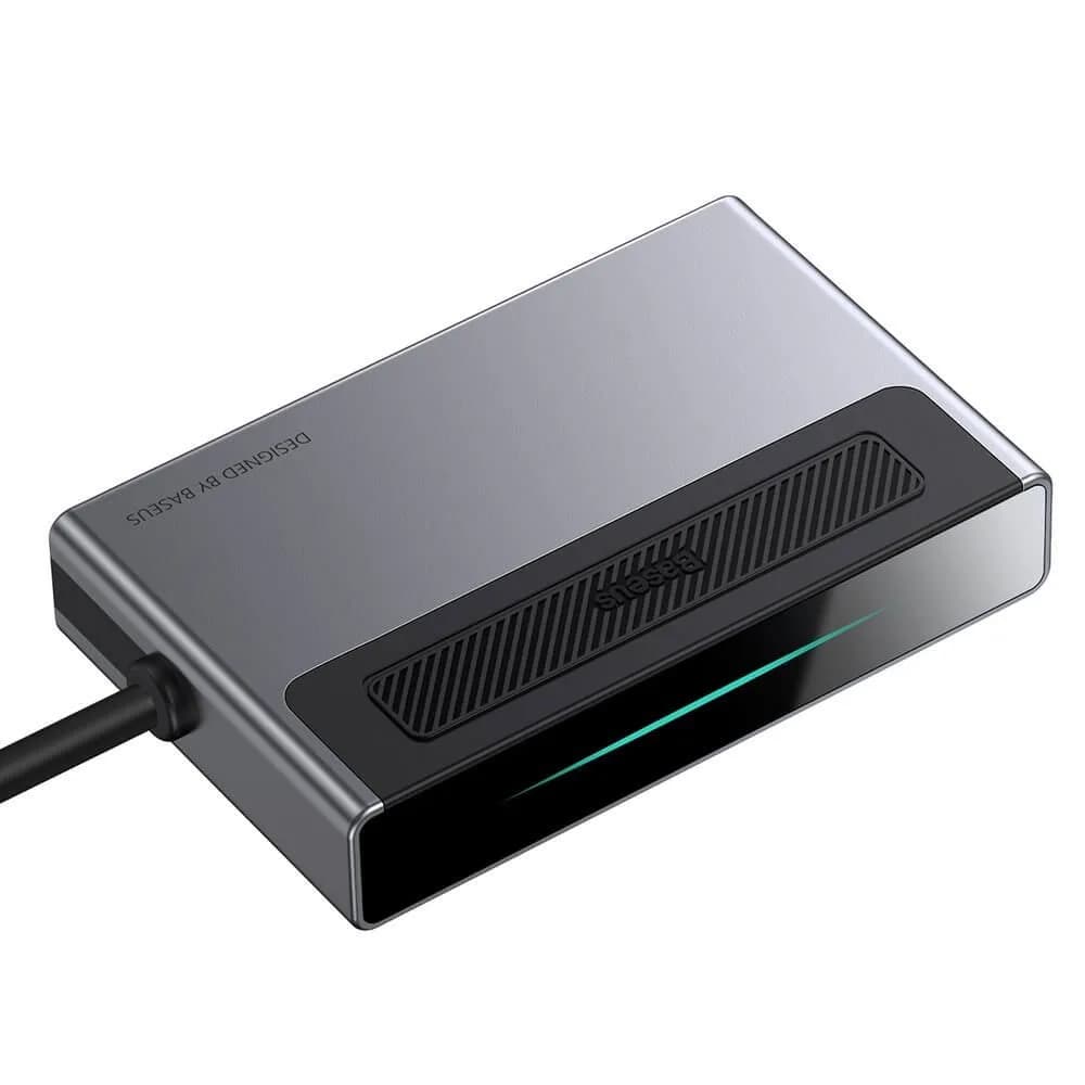 DOCKING Station Baseus Magic Multifunctional,conectare PC USB-C,USB 3.0x1, 3.5mm|card reader MicroSD/SD,USB-Cx1 PD 100W 5V/9V/4.5V/20V 5A(Max.),HDMIx1/4K/60Hz,gri "CAHUB-DA0G" — miniatură