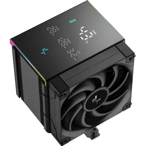COOLER DeepCool "AK500 DIGITAL PRO" skt. Intel si AMD, racire cu aer, vent. 120mm, 500 - 1750 rpm, 5 heatpipes, inaltime 162mm, afisaj digital,"R-AK500-BKAPMN-G" — miniatură