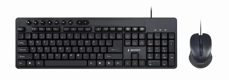 KIT wired GEMBIRD, tastatura 104 taste + mouse optic 1600dpi 3 butoane rotita scroll, black "KBS-UM-04"x
