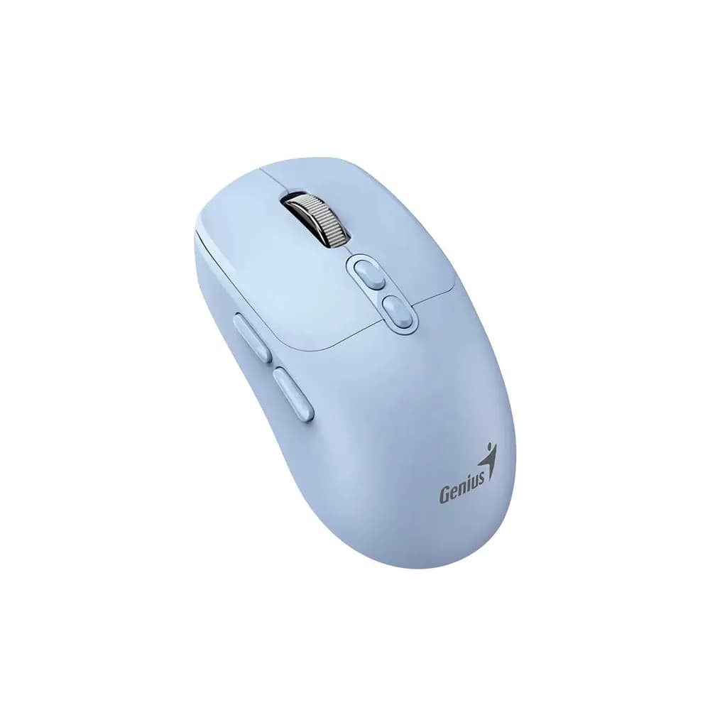 MOUSE Genius "NX-8080S", PC sau NB, wireless 2.4GHz, Bluetooth, optic, 1600 dpi, butoane/scroll 6/1, acumulator, buton Copilot, albastru deschis, "31030042402" 4710268262480 — miniatură