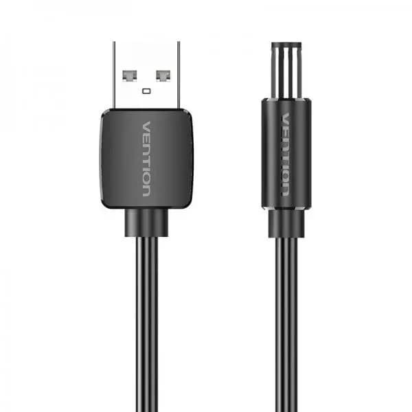 Cablu alimentare Vention, USB 2.0 (T) la DC 5.5mm (T), 1.5m, 5V, 3A, PVC, negru "CEYBG" -6922794757684