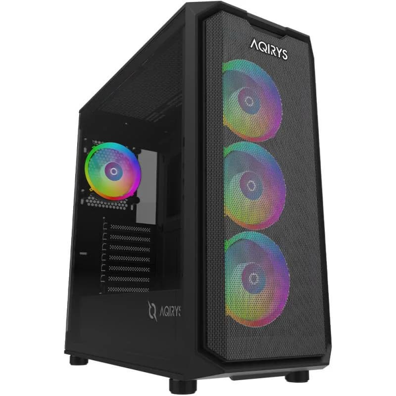 Carcasa AQIRYS Wezen PRO, RGB, Mid Tower, Black — miniatură
