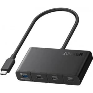 HUB Anker, 4-in-1, USB-C x 4 porturi, incarcare prin USB Type-C, viteza 10 Gbps, conectare prin USB-C, 100W PD in, 85W PD out, gri, "A8340GA1" ( - 0194644042202