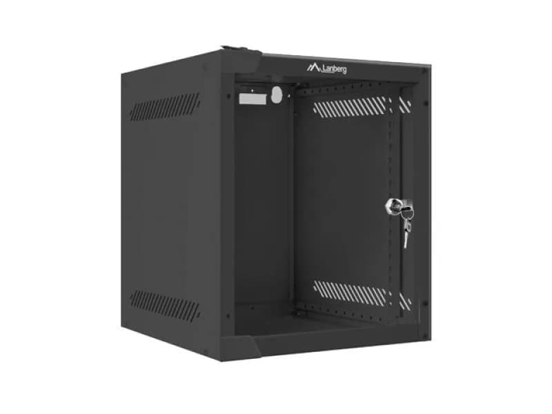 Dulap rack 10" perete 6U / 280x310 (flat pack) cu ușă din sticlă, negru