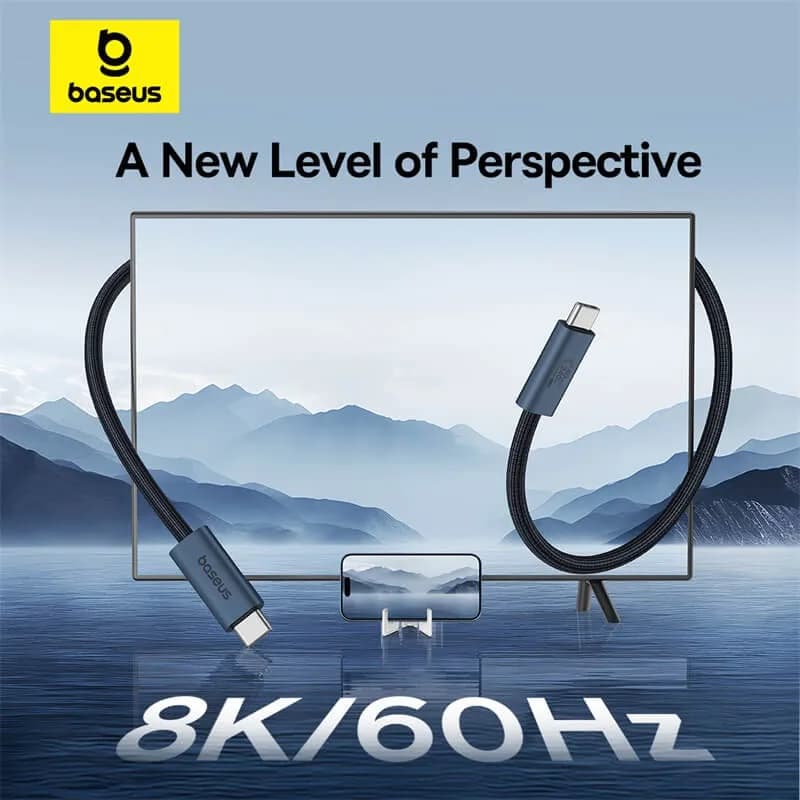 CABLU alimentare si date Baseus Flash Series 2 USB4, Fast Charging Data Cable pt. smartphone, video 8K@60Hz, USB Type-C la USB Type-C 240W, 1m, negru "P10311803111-00" - 6932172648817 — miniatură
