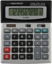 Calculator de birou Esperanza Euler ECL103 solar sau baterie cu 12 Digits Negru/Gri "ECL103"