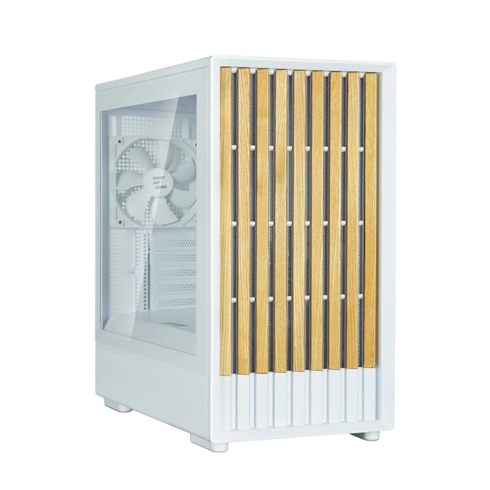 CARCASA Zalman "P10 NAMU", mini tower, gaming, fara sursa, suporta 7xfan, 3xfan inclus, PSU shroud, display 9.1inch, USB Type-C x 1, USB 3.1 gen1, audio+mic, 5 sloturi expansiune, alb, "P10 NAMU White"