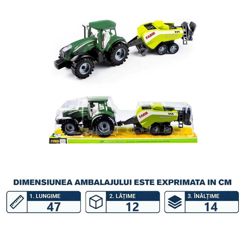 Tractor + balotiera, frictiune — miniatură