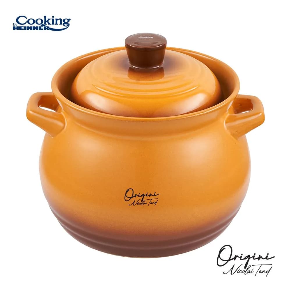 OALA CERAMICA CU CAPAC, 19x19.5 CM, 6 L, NICOLAI TAND, ORIGINI, COOKING BY HEINNER — miniatură