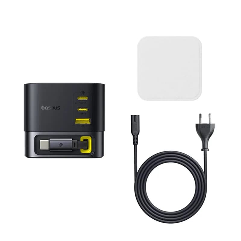 INCARCATOR retea Baseus Super GaN, Quick Charge 100W, 3 x USB Type-C, 1 x USB, negru "P10164001123-00" - 6932172668938 — miniatură