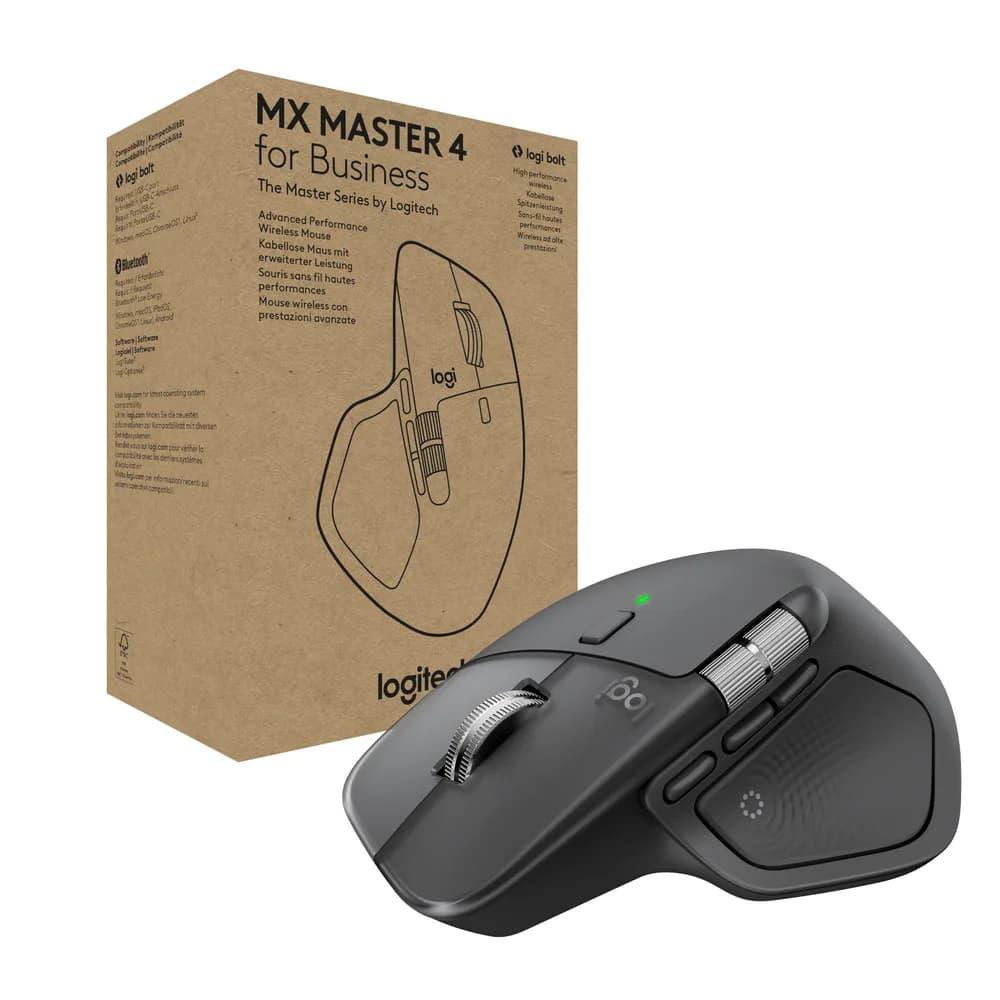 Mouse MX Master 4 - 8K DPI MagSpeed Scrolling Logi Bolt Receiver, Bluetooth Graphite "910-007617"