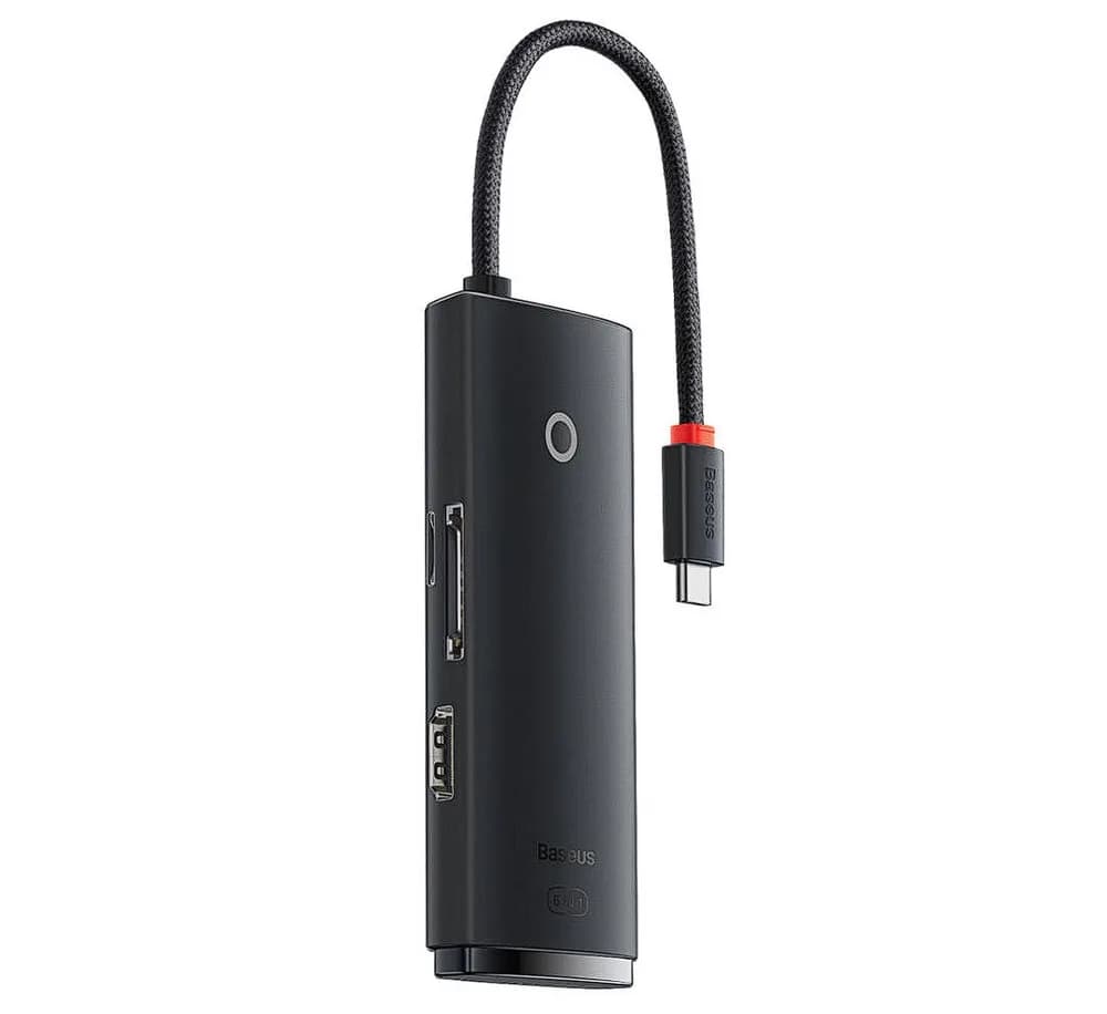 DOCKING Station Baseus Lite, conectare PC USB Type-C, USB 3.0 x 2, USB Type C x 1, HDMI x 1/4K/30Hz, card reader SD/microSD, negru "WKQX050001" - 6932172606329