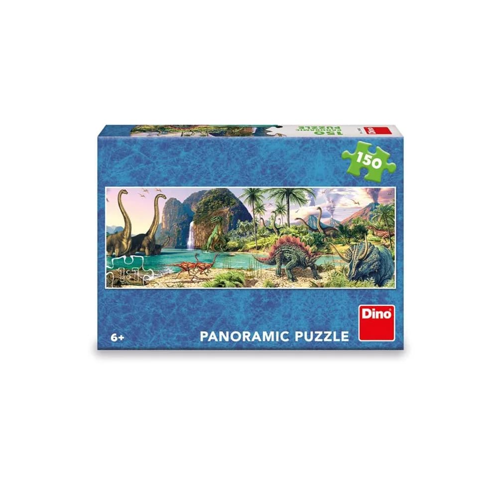 Puzzle 150 piese, panoramic, Dinozauri - DINO TOYS — miniatură
