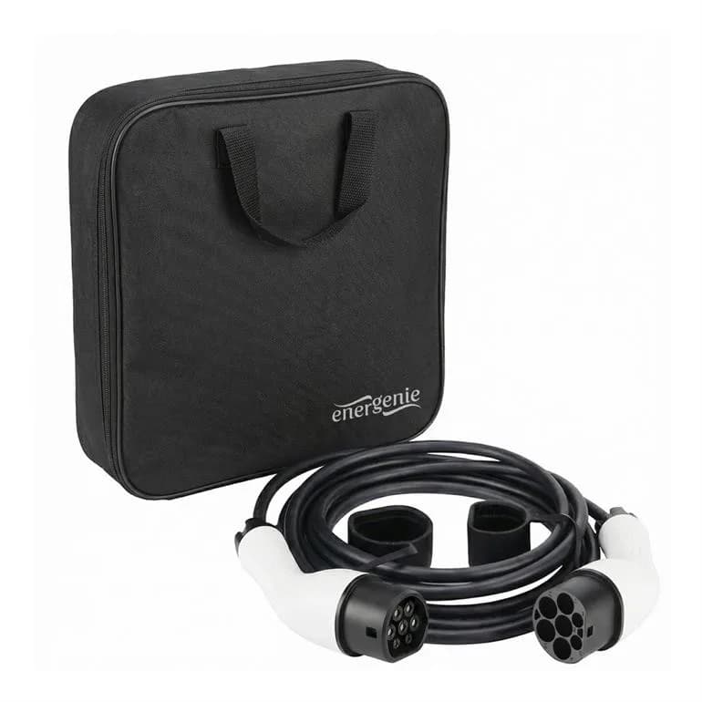 CABLU incarcare auto EV GEMBIRD, Type 2 (T) la Type 2 (M), 32A, trifazat, 22KW, cablu 5x6mm2 + 2x0.05mm2, IP55, 4m, black, "EV-T2MF-22KW-4M" — miniatură