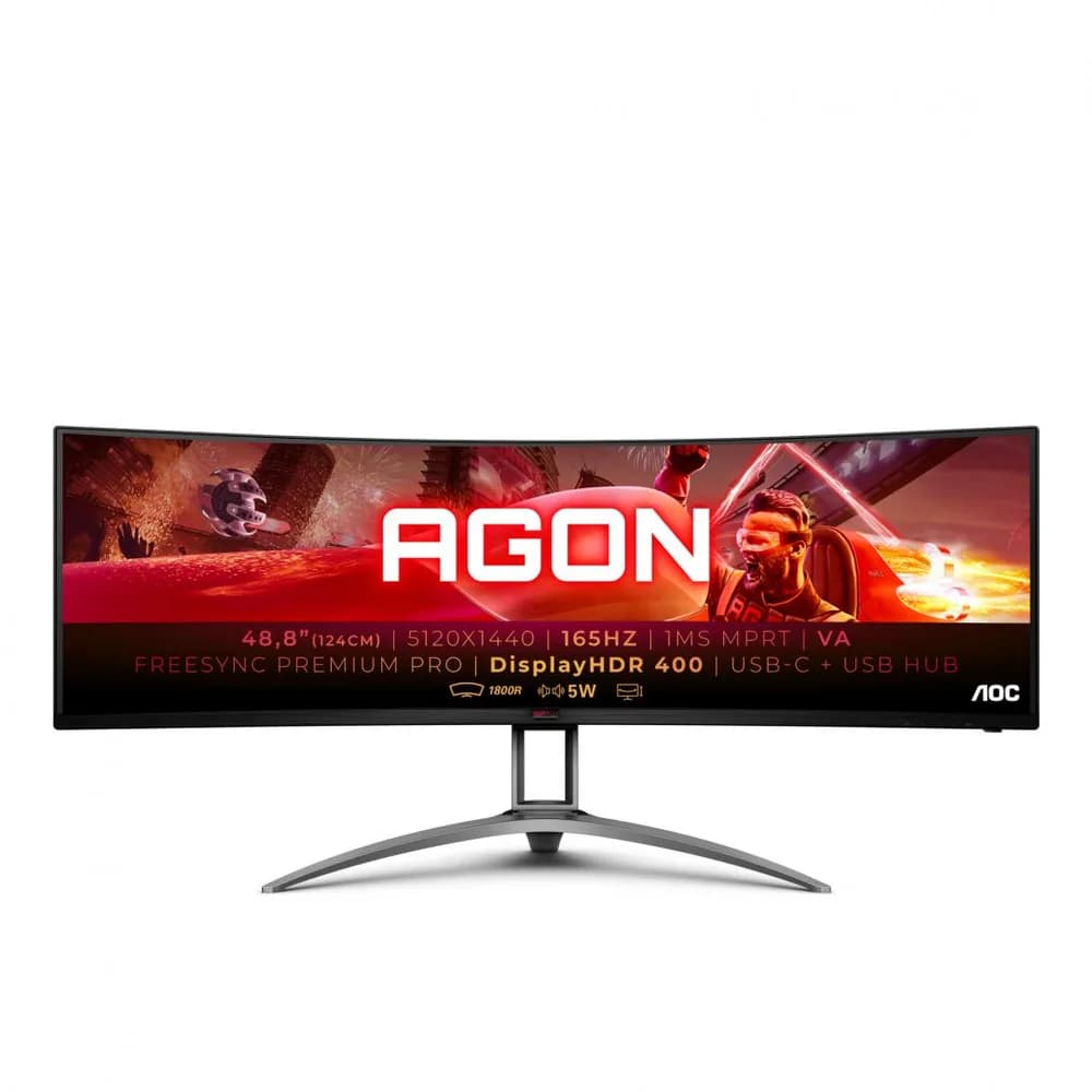 Monitor Gaming AOC AG493UCX2, 48.8", 5120 x 1440 pixeli, Black