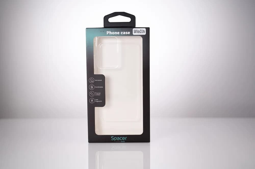 Husa Samsung Galaxy Note 20 Ultra Spacer, transparenta, grosime 1.5mm, protectie suplimentara antisoc la colturi, material flexibil TPU "SPPC-SM-GX-N20U-CLR" — miniatură