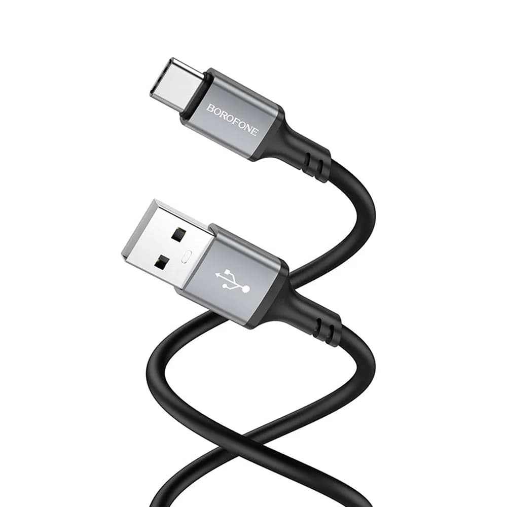 CABLU alimentare si date Borofone "BX83", Charging Data Cable pt. smartphone, USB la USB Type-C, 3A, 1m, negru "6974443386417" — miniatură