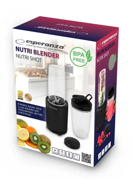 Blender Esperanza Nutri Shot EKM029 700W 6in1 800ml Negru "EKM029" — miniatură