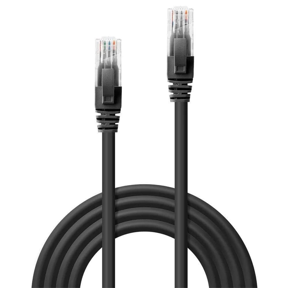 Cablu retea Lindy LY-48077, 1m Cat.6 U/UTP, Black — miniatură