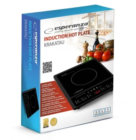 Plita cu inductie Esperanza Krakatau EKH011 2000W Negru "EKH011" — miniatură