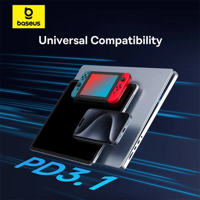 CABLU alimentare si date Baseus Flash Series 2 USB4, Fast Charging Data Cable pt. smartphone, video 8K@60Hz, USB Type-C la USB Type-C 240W, 1m, negru "P10311803111-00" - 6932172648817 — miniatură