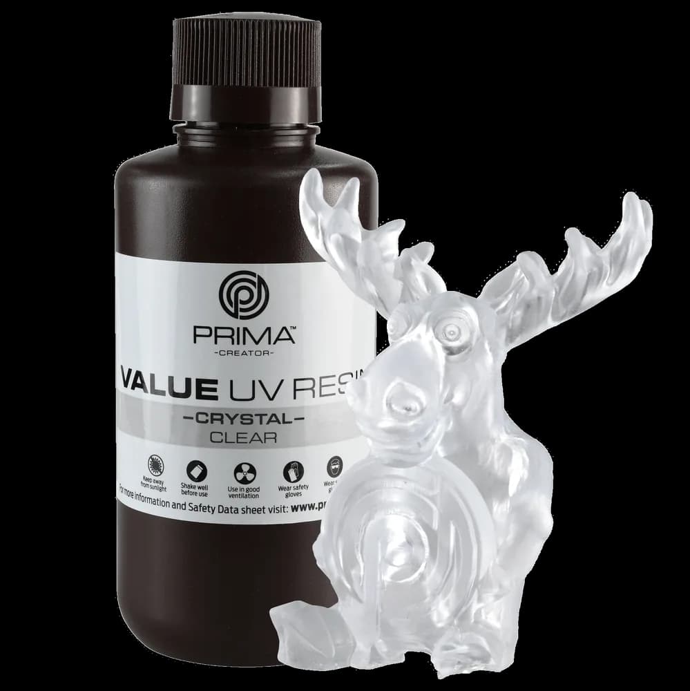Rășină 3D PrimaCreator Value Crystal UV – 500 g – Clear — miniatură