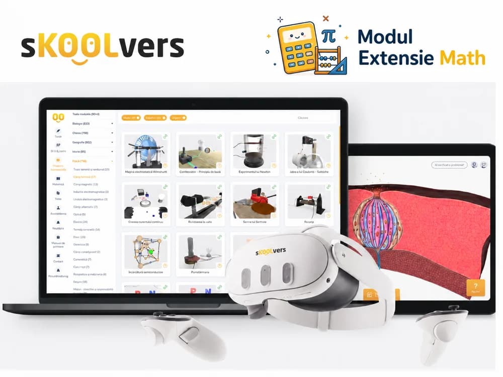 Software sKOOLvers Licenta Modul Extensie Math, lectii interactive in timp real, licenta 1 / 3 ani (Necesita licenta de