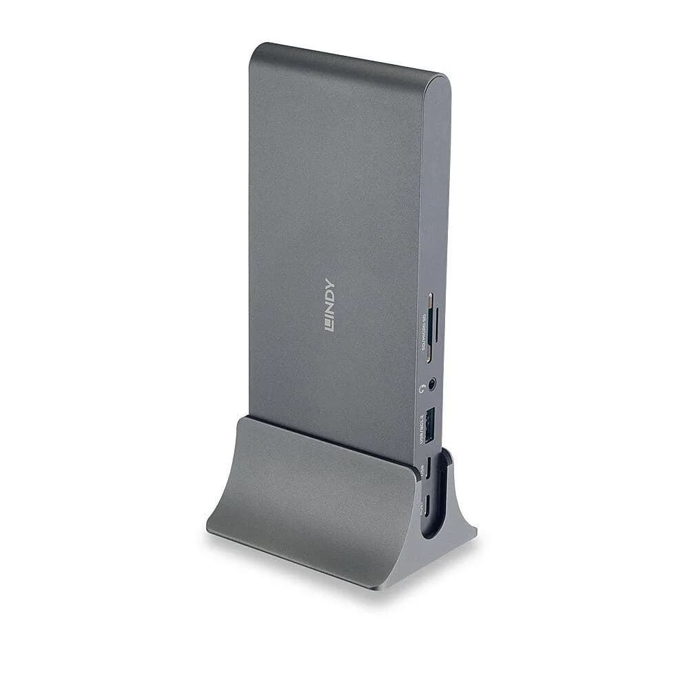 Hub USB Lindy DST-Pro 5K XT, USB-C, 14 porturi, HDMI, RJ-45, Argintiu — miniatură